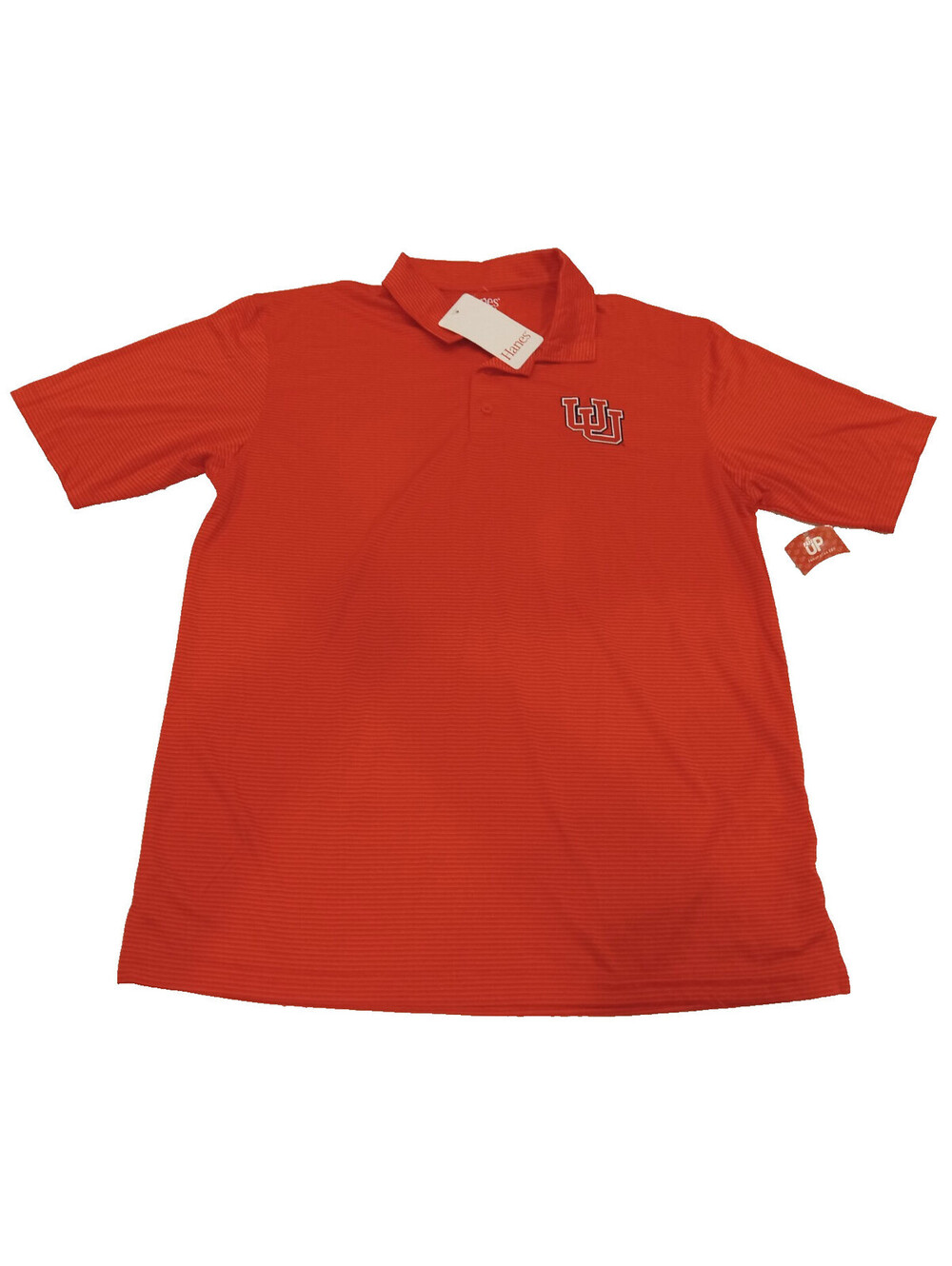 Utah Utes Hanes Performance Polo Shirt Mens Medium Red NCAA Logo NWT